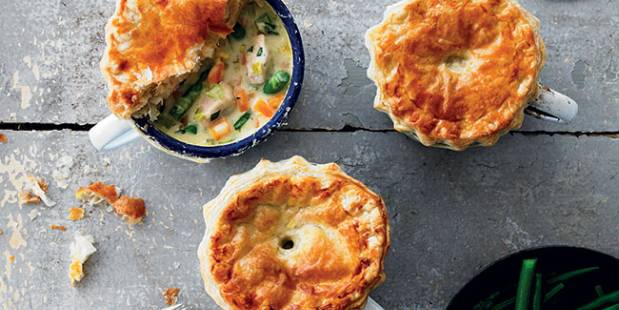 Chicken & asparagus pot pies